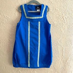 Llum Blue Sleeveless Ribbon Trim Blouse